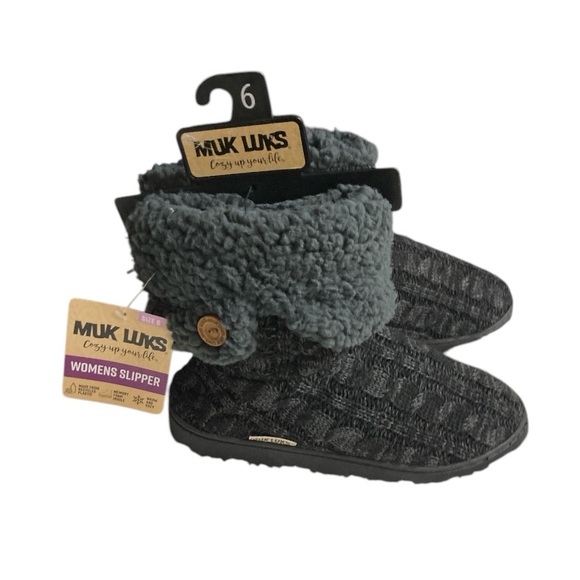 Muk Luks Tall Knit Fold Over Slipper Boots - Picture 12 of 12